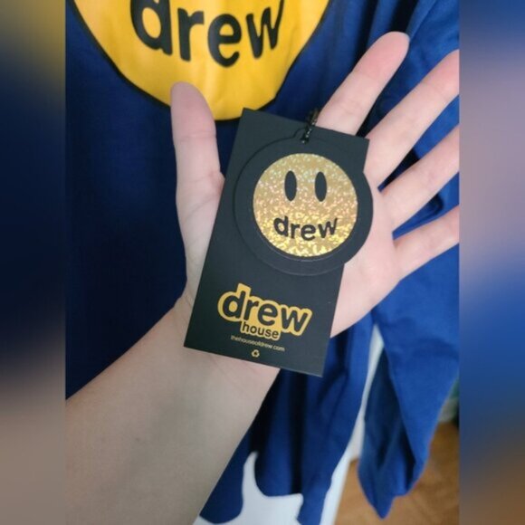 Leafs X Justin Bieber Drew House Blue Smiley Long Sleeved Mock Neck Shirt L - Picture 8 of 15